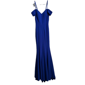 Royal Blue V-Neck Prom Gown